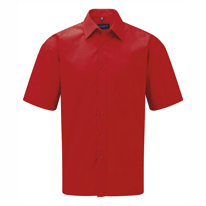 R935M-Mens SS PolyCotton Poplin Shirt